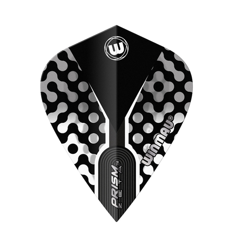 Winmau Prism Zeta Black, White & Grey Kite Dart Flights