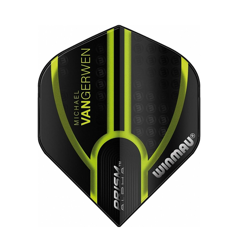 Winmau Prism Alpha MvG Black & Green Darts Flights